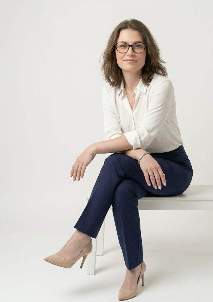 Eveline Luchese, advogada, em ambiente profissional